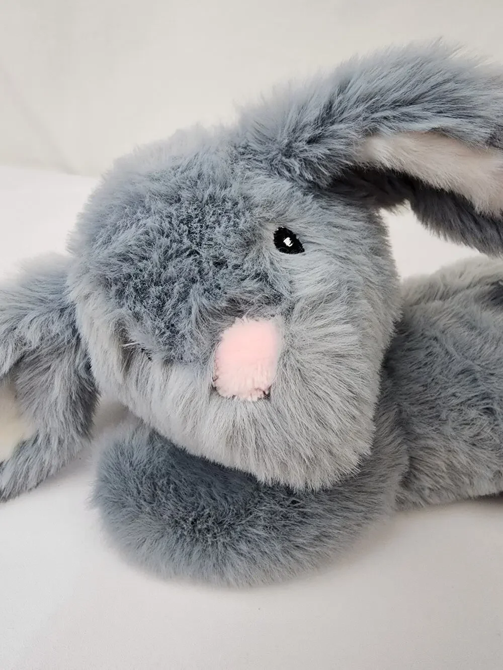 Little Miracles Costco Gray Bunny Rabbit Plush Stuffed Stitched Eye Baby Infant